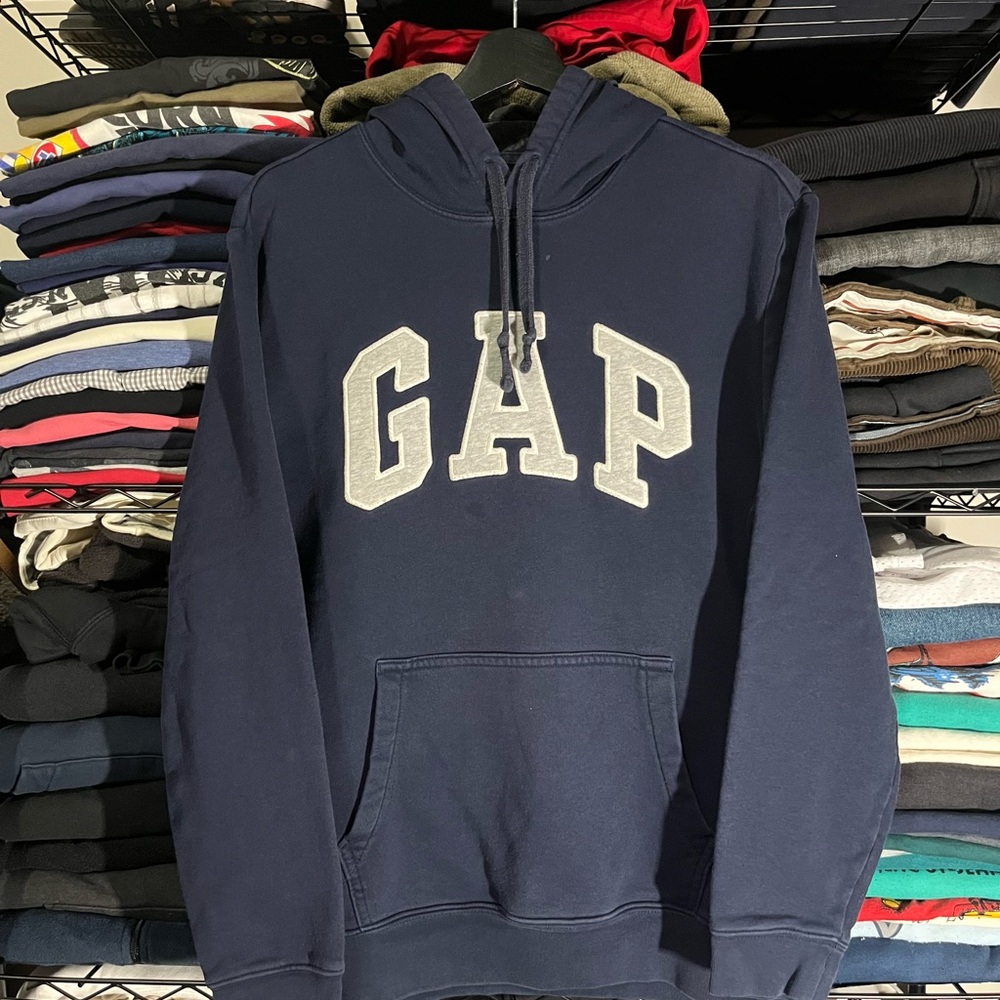 GAP Men's Dark Blue Hoodie with Logo